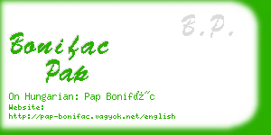 bonifac pap business card